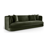 Oasis 93.5" Olive Green Velvet Upholstered Sofa