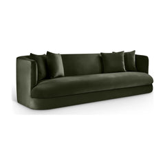 Oasis 93.5" Olive Green Velvet Upholstered Sofa