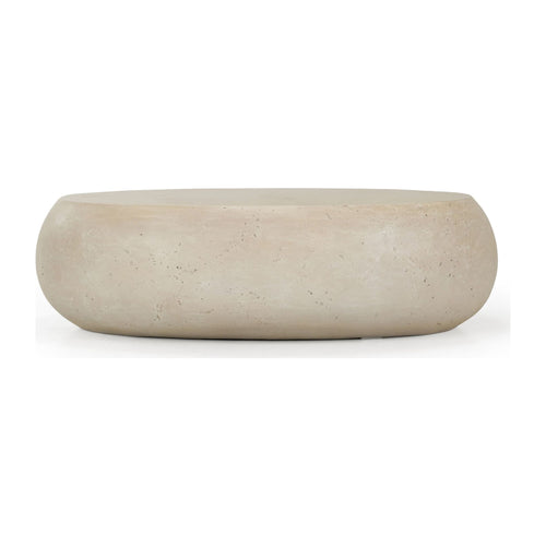 Ostra - Modern Beige Fiberform Large Oval Coffee Table