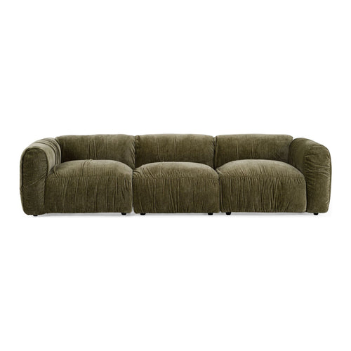 Modern Green Sofa | Rivani Olive Green Fabric Sofa