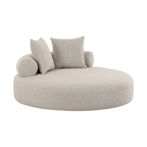 Spector Round Daybed Stone Textured Performance Fabric