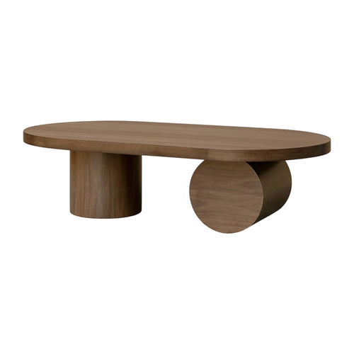 Vicksburg Oval Natural Walnut Wood Coffee Table