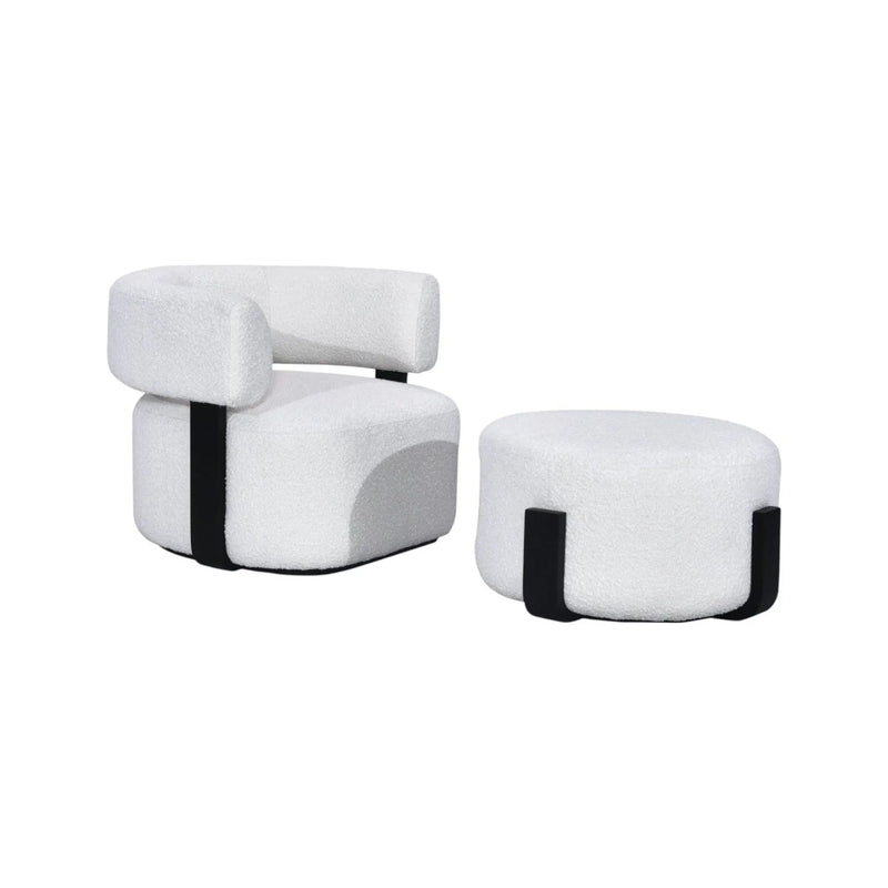 Vortex Boucle Chair & Ottoman