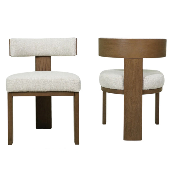 Set of 2 Embrace Sand Fabric Dining Chairs