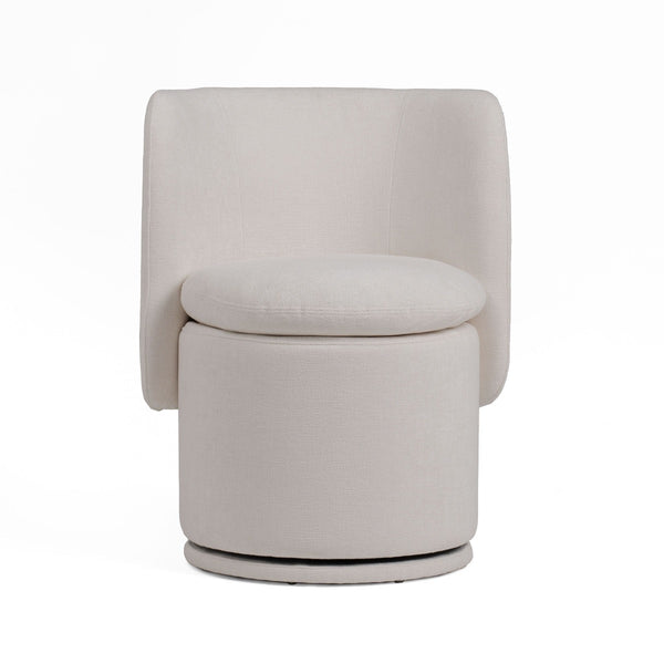 Toro Ivory Fabric Swivel Dining Chair
