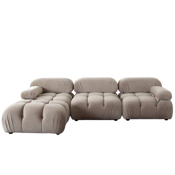 Pulse 4pc Modular Reversible Chaise Sectional Velvet