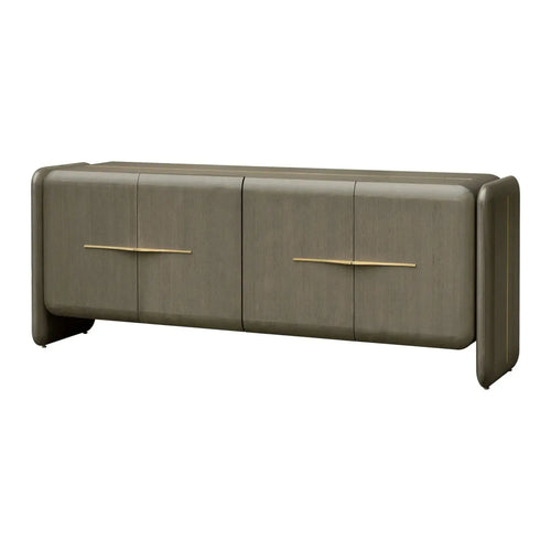 Pebble Cave Ash Oak 4 Door Sideboard and Mirror