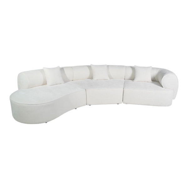 Arcadia 3Pc Ivory Fabric Sectional