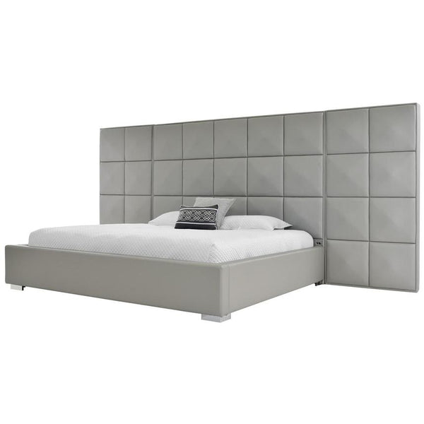 Oxford Suite Gray King Platform Panel Bed