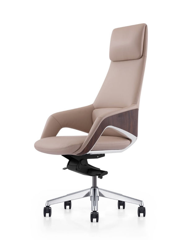 Wall Street Modern Beige High Back Executive Office Chair