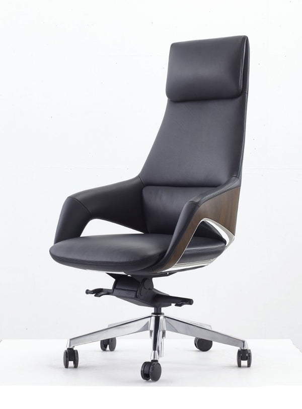 Wall Street Modern Black High Back Executive Office Chair