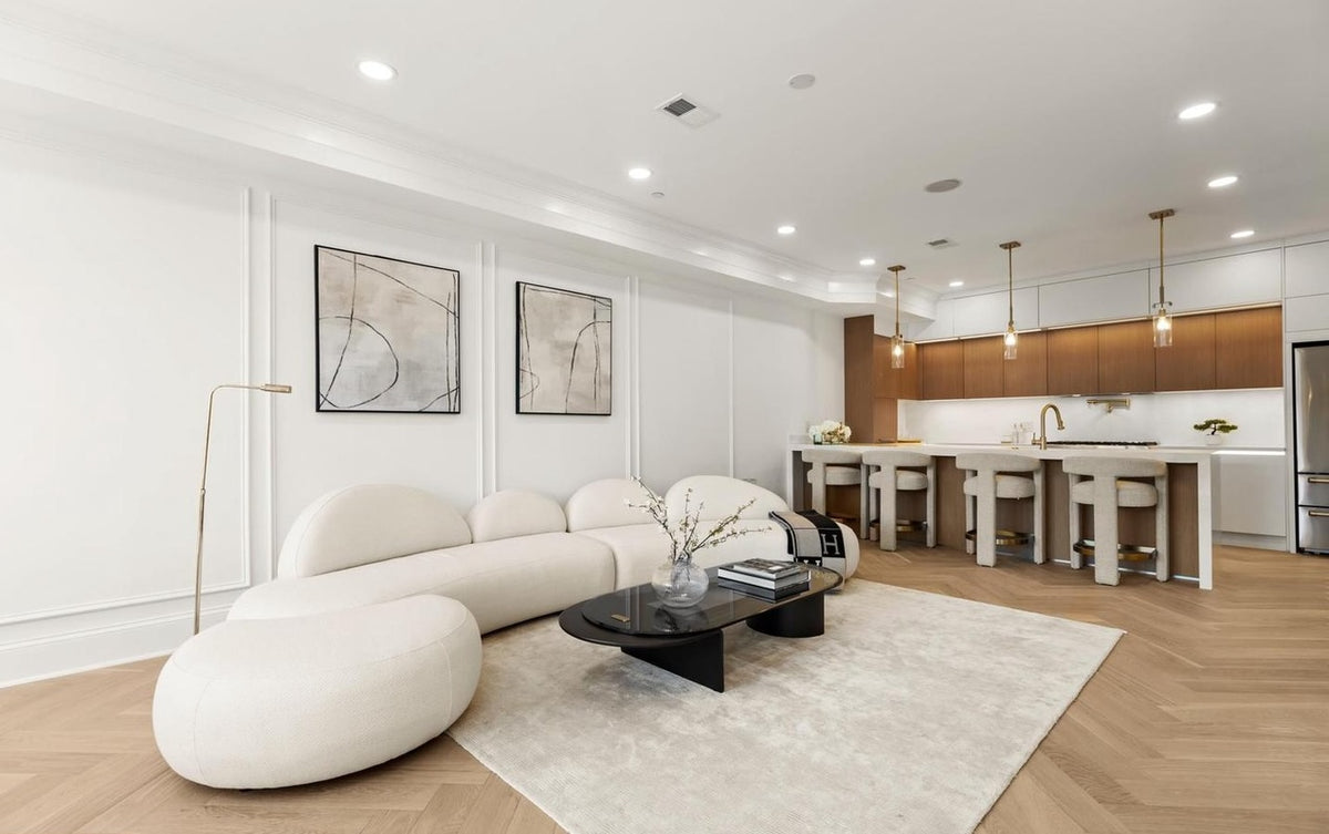Empire Style Historic Property living room in Washington, DC featuring the Ritson 3-Piece Sectional and Nova Counter Chair