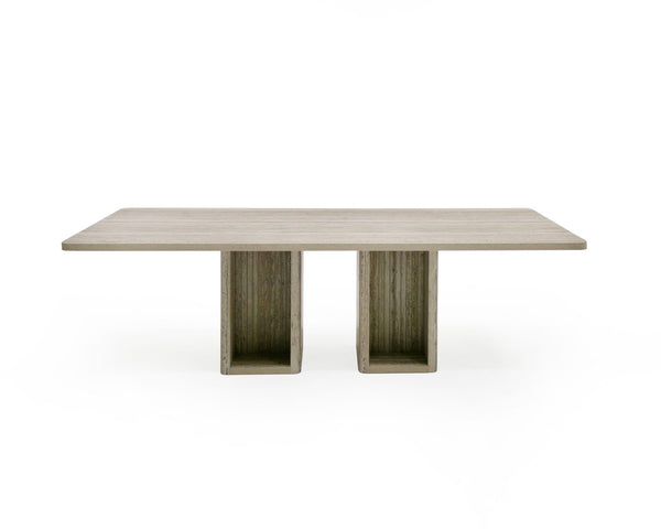 Roma - Modern Travertine Rectangular Dining Table