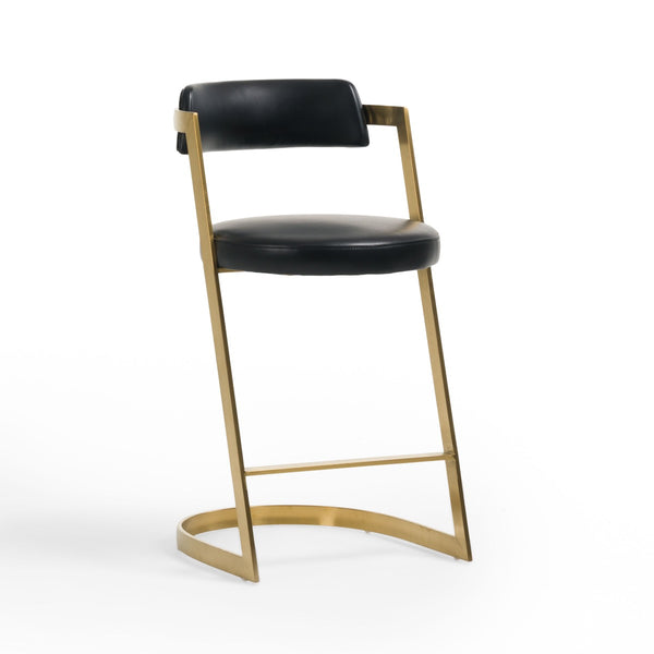 Windsor Black Leatherette + Gold Counter Stool