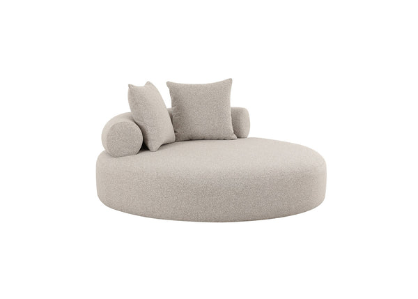 Spector Round Daybed Beige Textured Performance Fabric