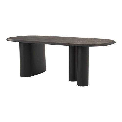 Brook Racetrack Oval Black Ash Wood Dining Table