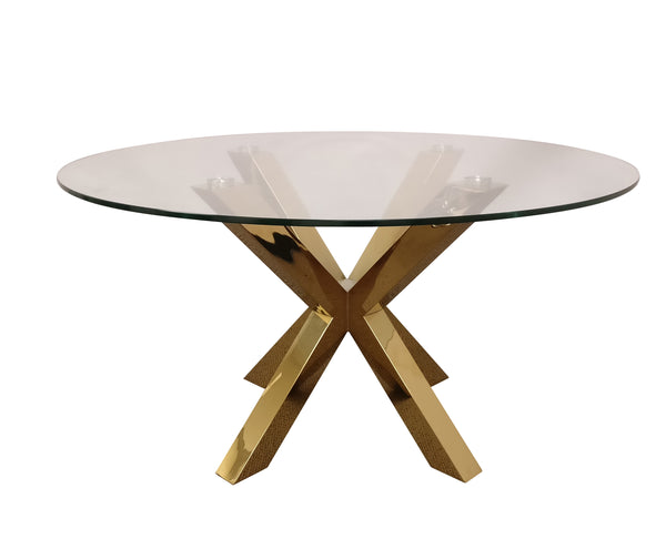 54" Thea Round Dining Table GOLD