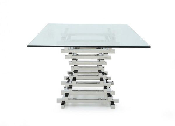 Zuliana Modern Square Glass Dining Table
