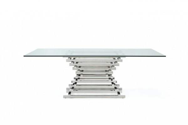 Zuliana Modern Rectangle Glass Dining Table