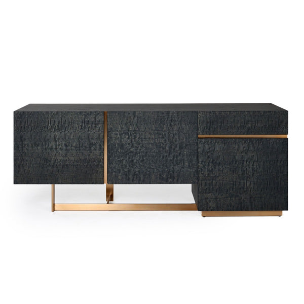 Modern Uriel Black Ash + Brushed Gold Buffet