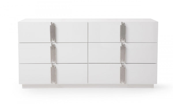 Entice Modern White & Stainless Steel Dresser