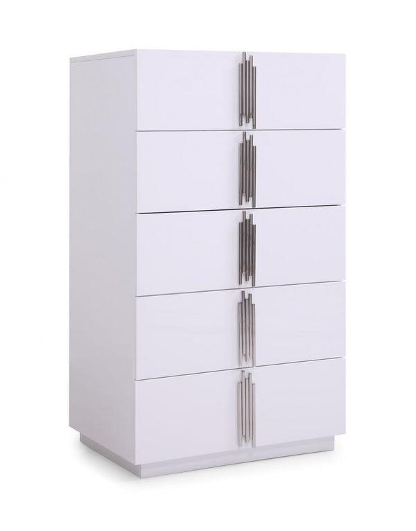 Entice Modern White & Stainless Steel Chest