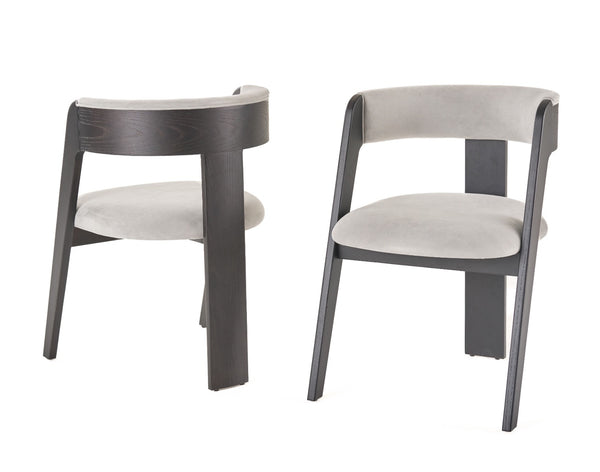 Washington - Modern Grey Fabric + Ebony Oak Dining Chair (Set of 2)