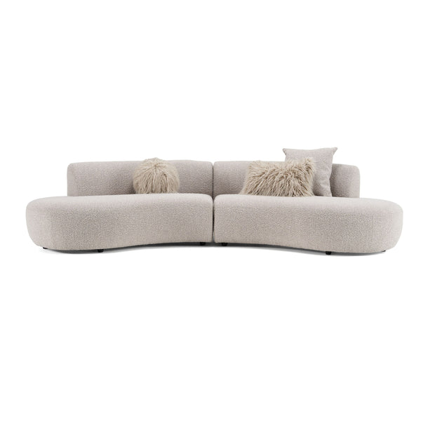 Nuvo Modern Grey Fabric Curved Sectional