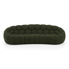 Halo Modern Curved Green Fabric Sofa