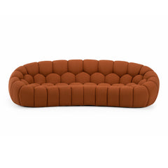 Halo Modern Curved Orange Fabric Sofa