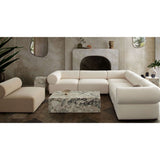 5Pc Serenity Corner Sectional in Ivory Sherpa Fabric