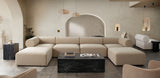6Pc Serenity Corner Sectional in Camel Velvet