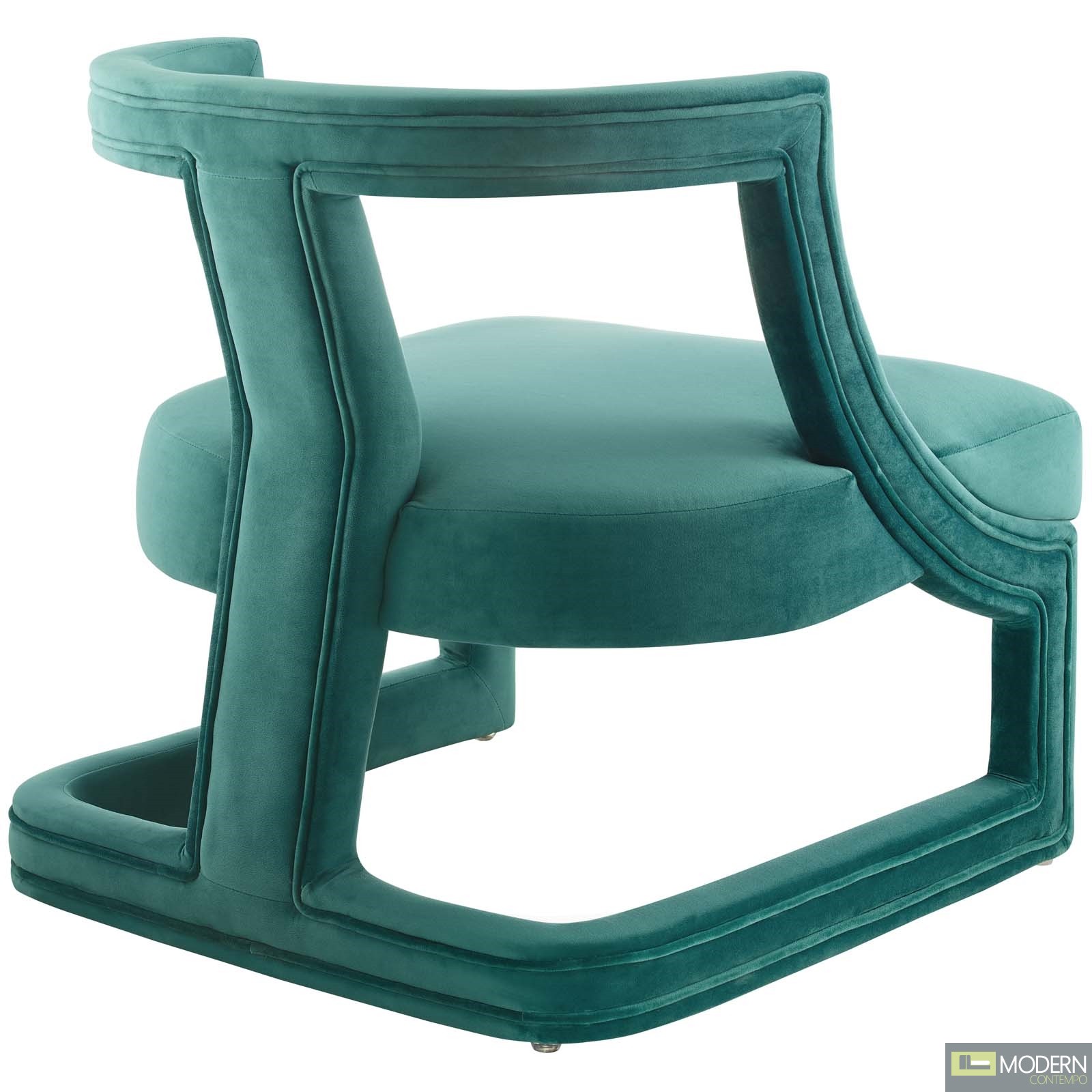 Modern Contempo Adriel Velvet Lounge Chair Teal
