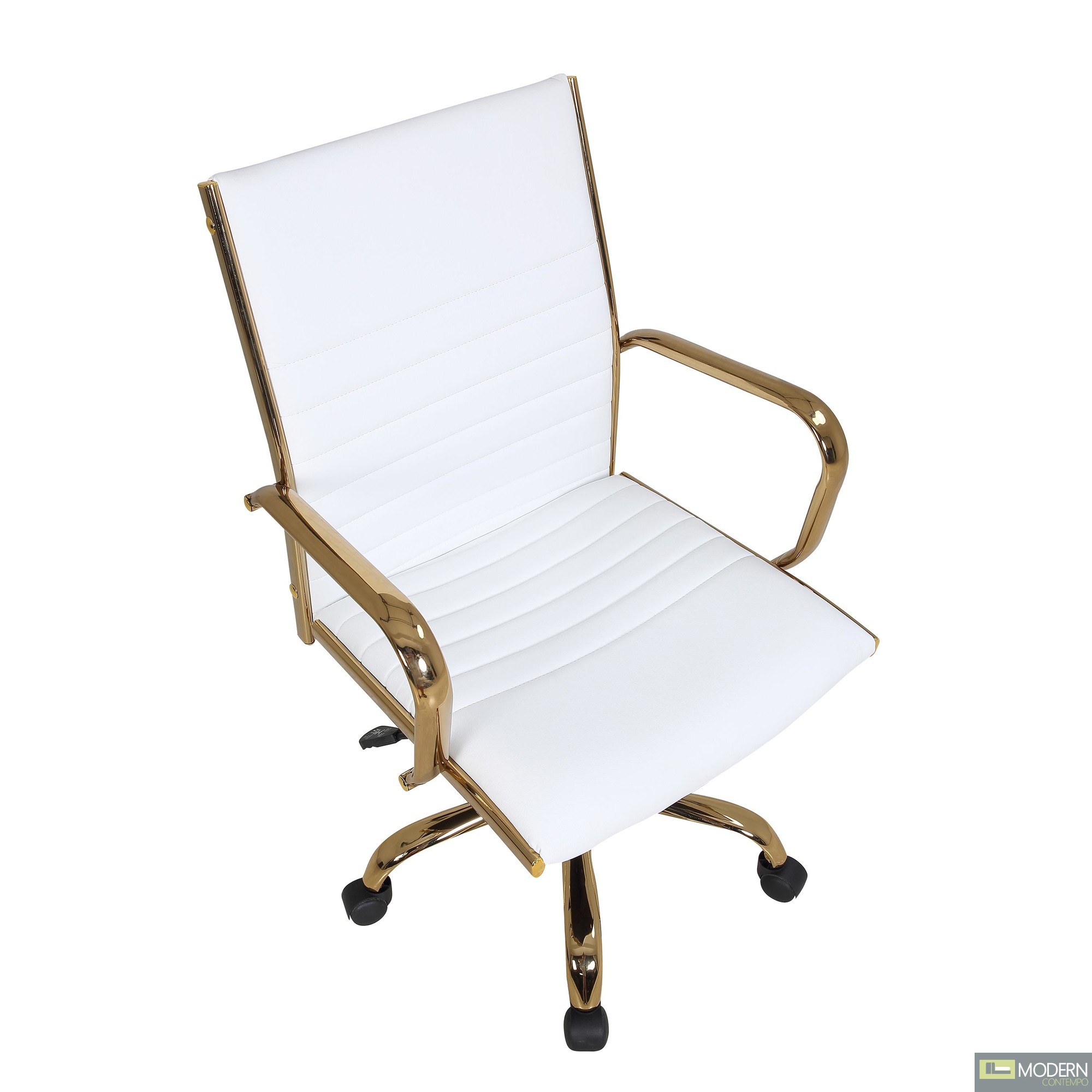 Modern Contempo Caspian White & gold Office chair