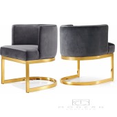 Franco Velvet armchair with gold base