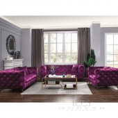 3PC Palazzo Luxury Purple Velvet Sofa Set