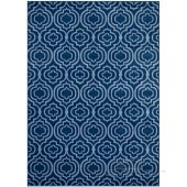 Imperial Frame Transitional Moroccan Trellis Area Rug in Blue and Light Blue