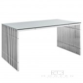 Gainesville Stainless Steel Dining Table Silver