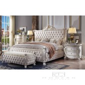 Antique Pearl Fabric Tufted Bedroom 