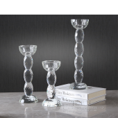 3Pc Thick Clear Crystal Glass Votive Centerpiece Candle Holder