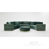 Positano Modern Green Velvet Circular Sectional Sofa