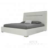 Hyde white leatherette platform bed with USB Port