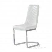 Set of 4 White Leatherette Dining Chairs 