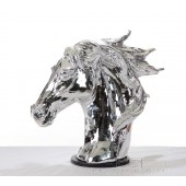 SZ0002 - Modern Silver Horse Head Sculpture