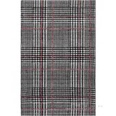 Wales Abstract Plaid Area Rug in Ivory, Black and Red