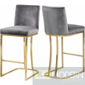 Helena GREY velvet bar stool - GOLD - LOCAL DMV DEAL