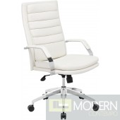 Zuo Modern Director Comfort Office Chair, White/Chrome LOCAL DMV DEAL