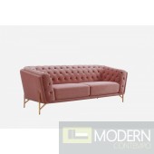 Lisandro - Modern Salmon Velvet Sofa