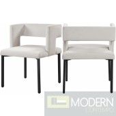 Blair Velvet Dining Chair - Set of 2 Black Legs