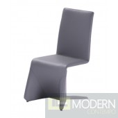 Natalie - Contemporary Grey Leatherette Dining Chair